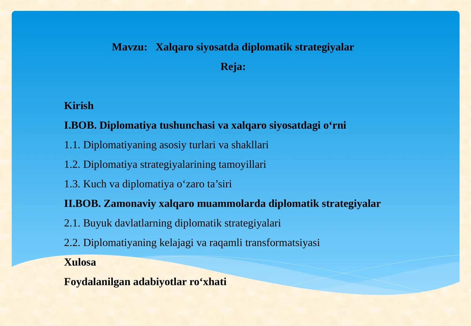 Xalqaro siyosatda diplomatik strategiyalar