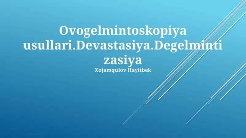 Ovogelmintoskopiya usullari
