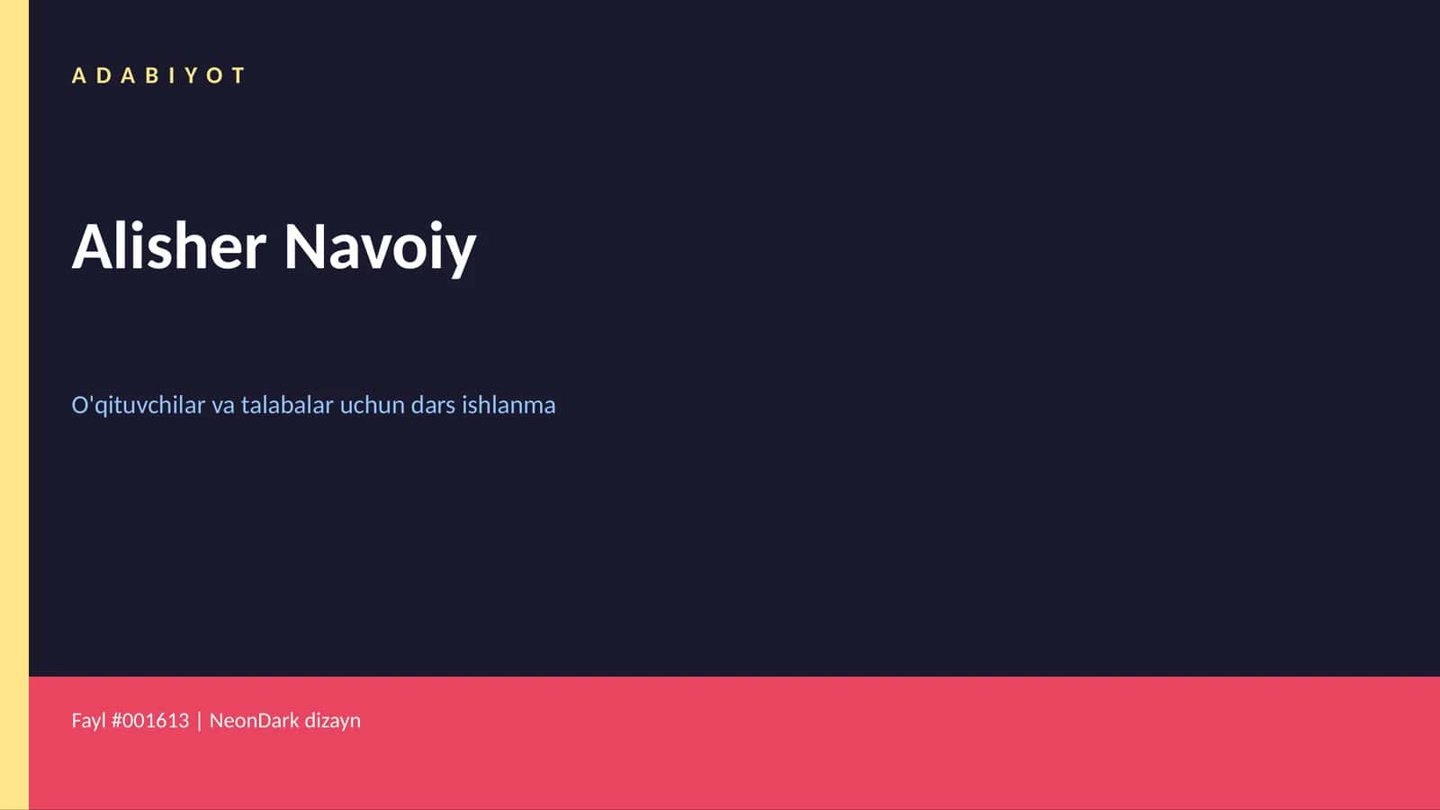 Dars ishlanma "Alisher Navoiy"