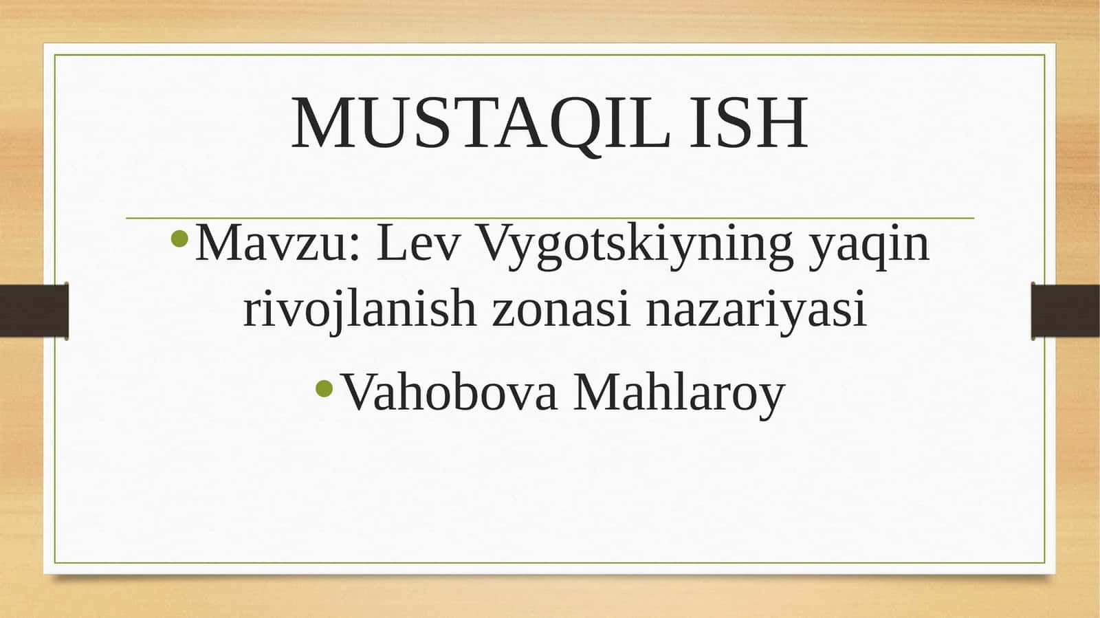Lev Vygotskiyning yaqin rivojlanish zonasi nazariyasi