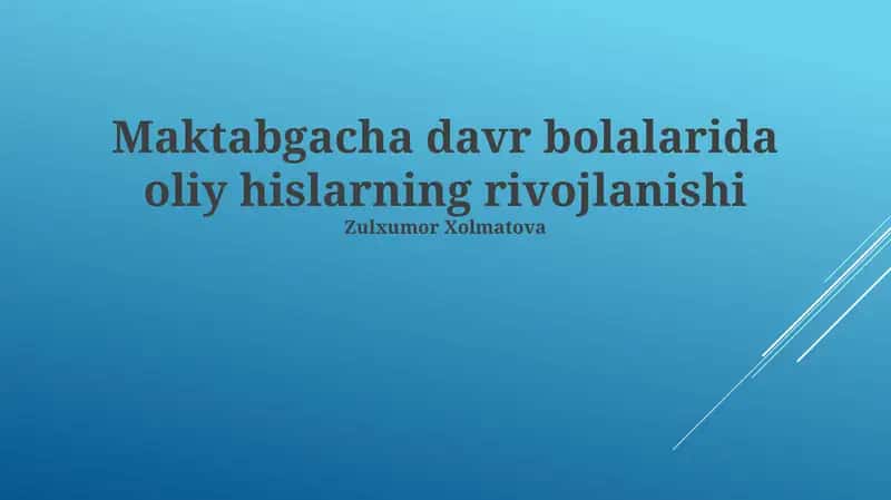Oliy his-tuyg'ularning rivojlanishi