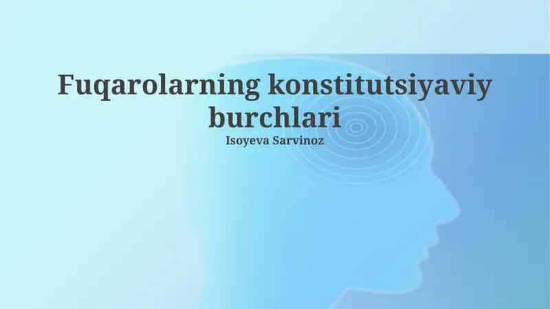 Fuqarolarning konstitutsiyaviy burchlari