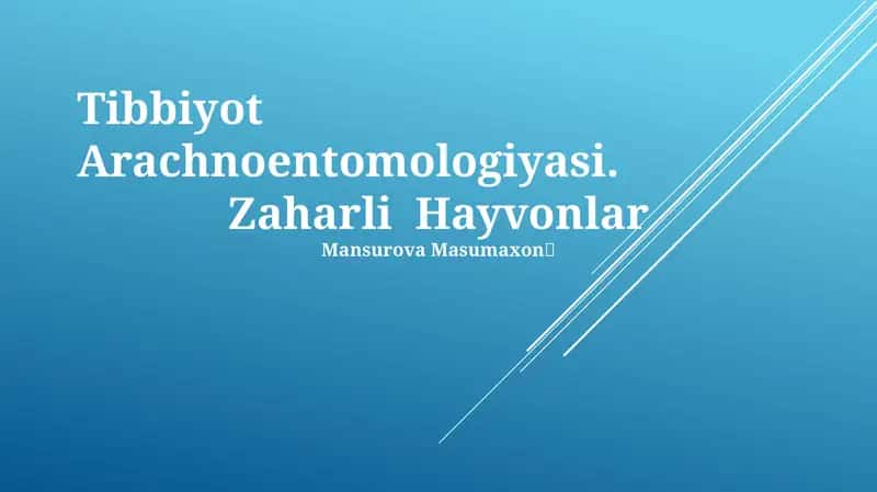 Tibbiyot Arachnoentomologiyasi