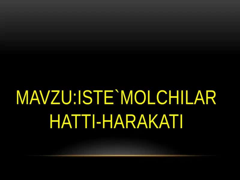 ISTE`MOLCHILAR HATTI-HARAKATI