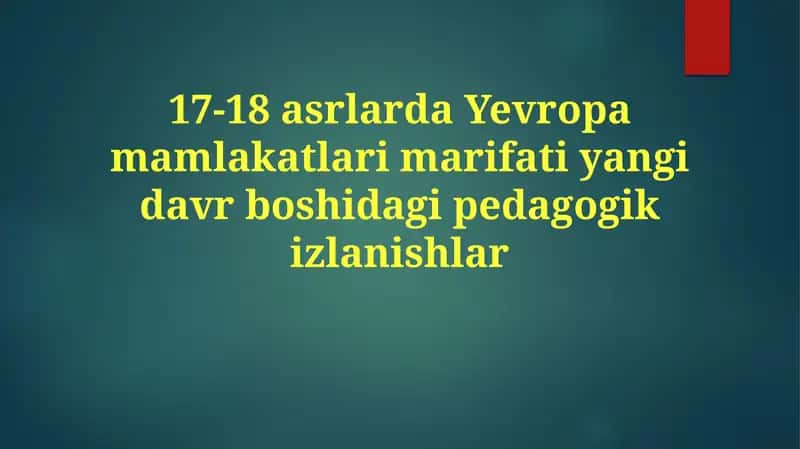 Didaktika va ta'lim nazariyalarining rivojlanishi