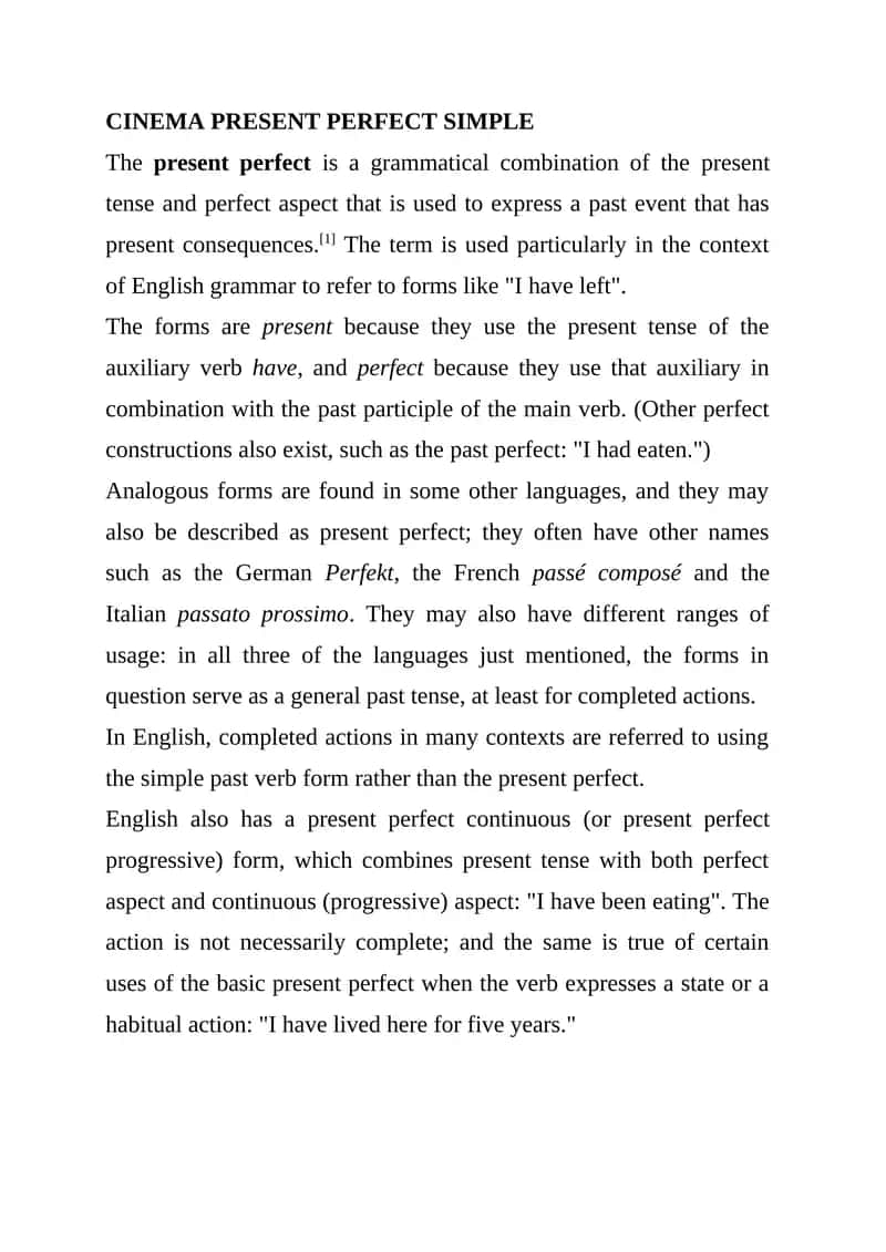 Present Perfect Simple
