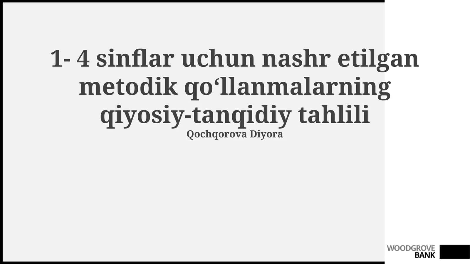 Metodik qo'llanmalarni taqqoslash