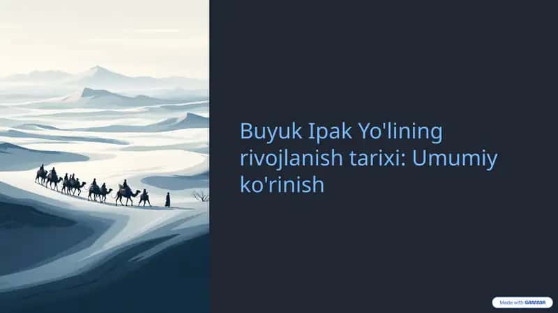 Buyuk Ipak Yo'lining rivojlanish tarixi