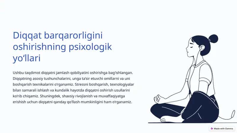 Diqqat barqarorligini oshirishning psixologik yo‘llari