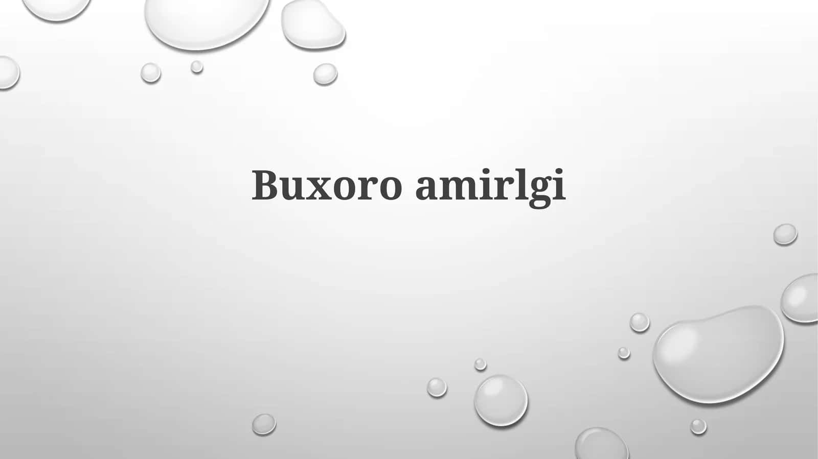 Buxoro amirligining tashkil topishi va mang‘itlar sulolasi
