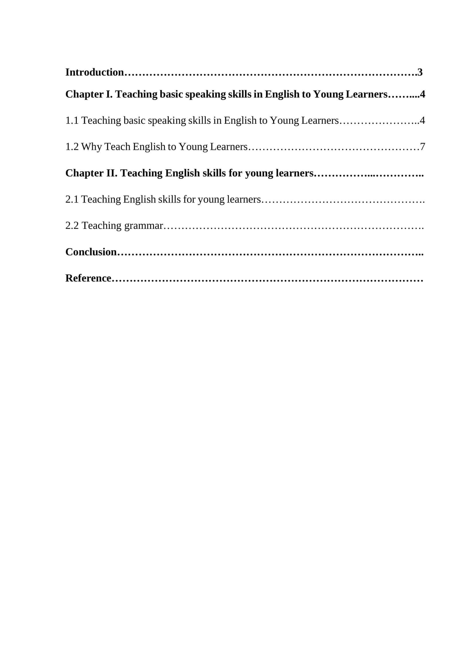 Teaching basic speaking skills in English to Young Learners