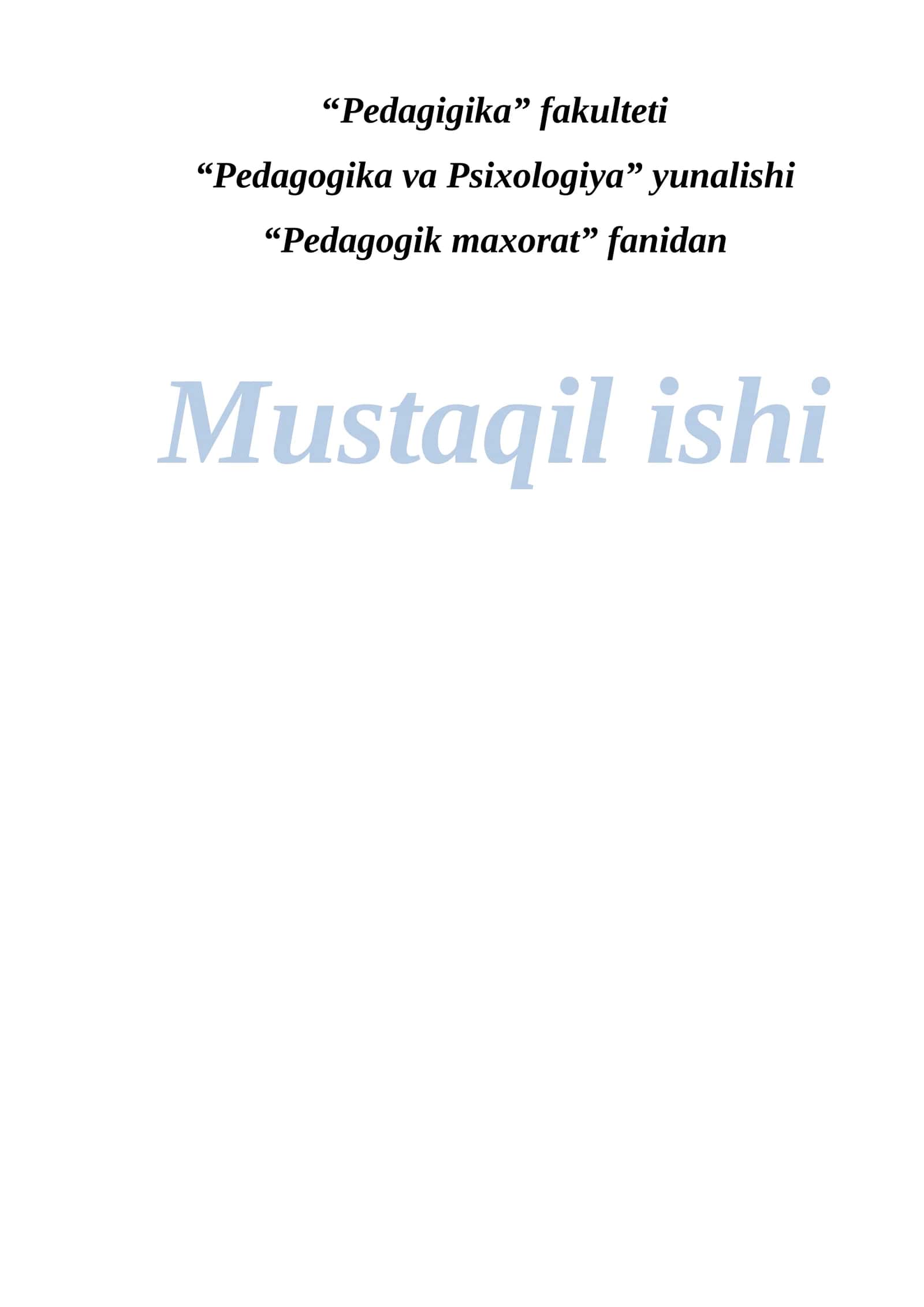 Kreativlikni Individual oshirish sirlari.