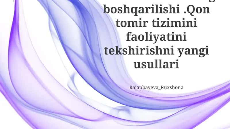 Qon tomir ohangini tartibga solish: Umumiy ma'lumot