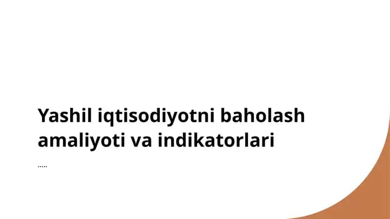 Yashil iqtisodiyotning asosiy tamoyillari