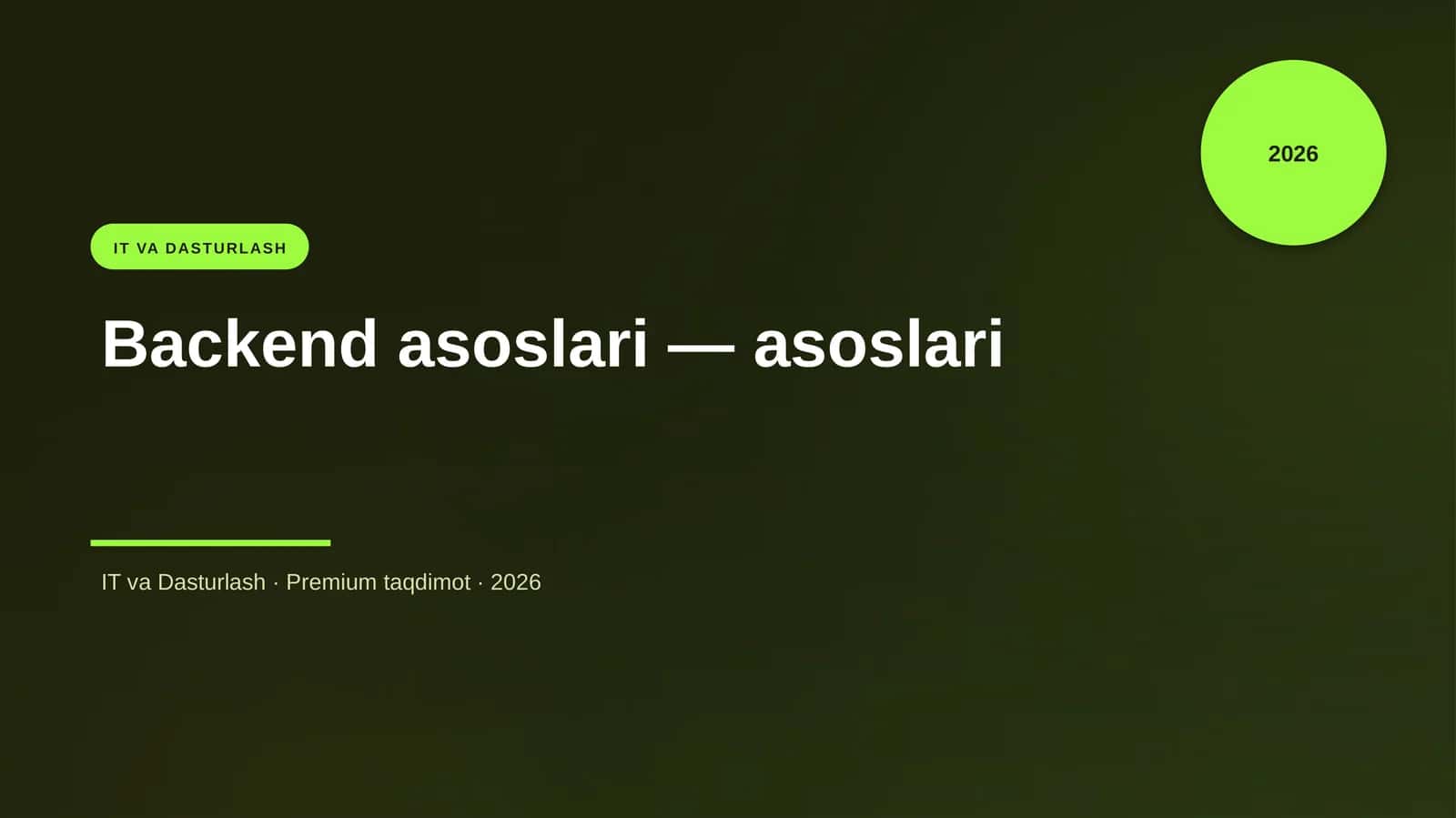 Backend asoslari — asoslari