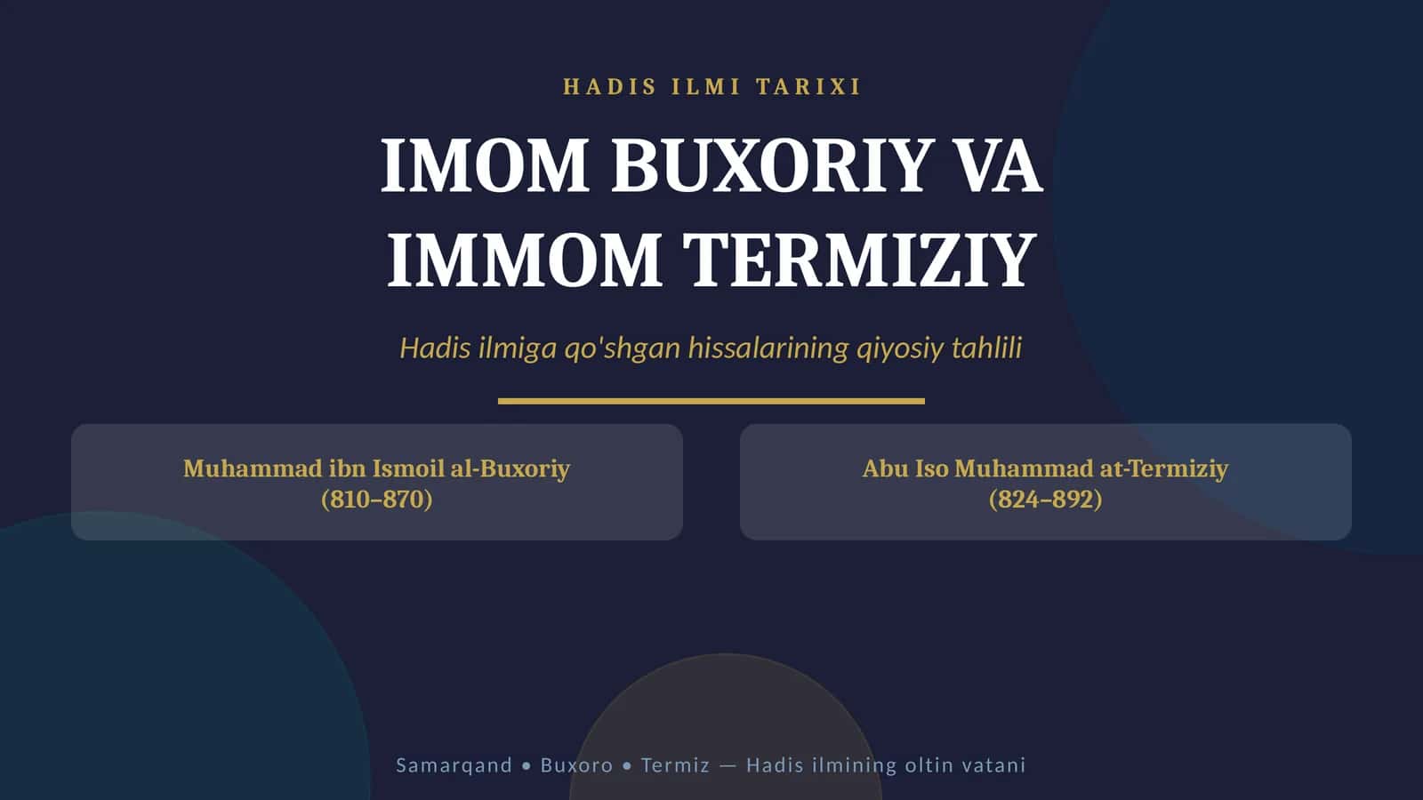 HADIS ILMI TARIXI