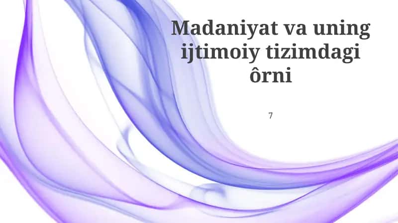 Madaniyat va ijtimoiy tizim: Asosiy tushunchalar