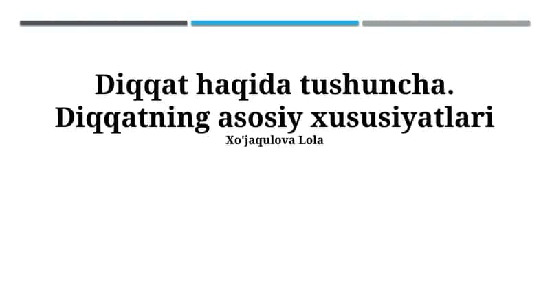 Diqqat haqida tushuncha