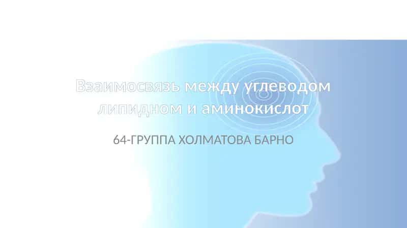 Углеводом липидном аминокислот