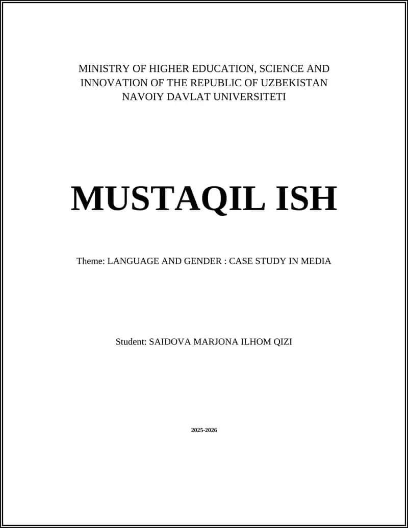 Case Study in Language and Gender