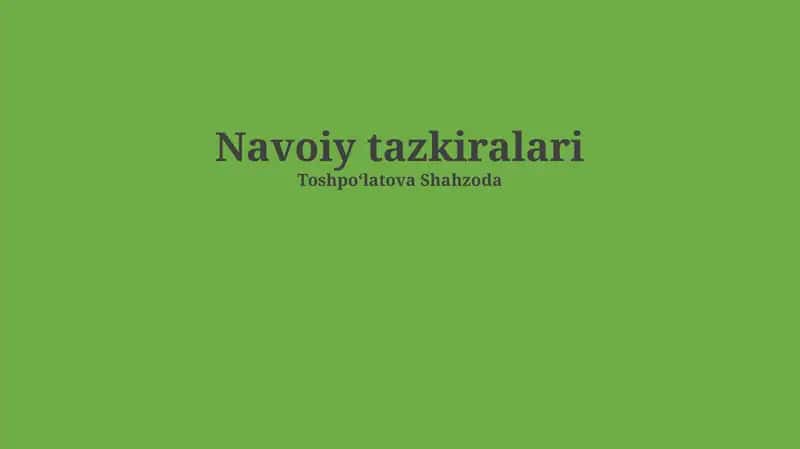 Navoiy tazkiralari