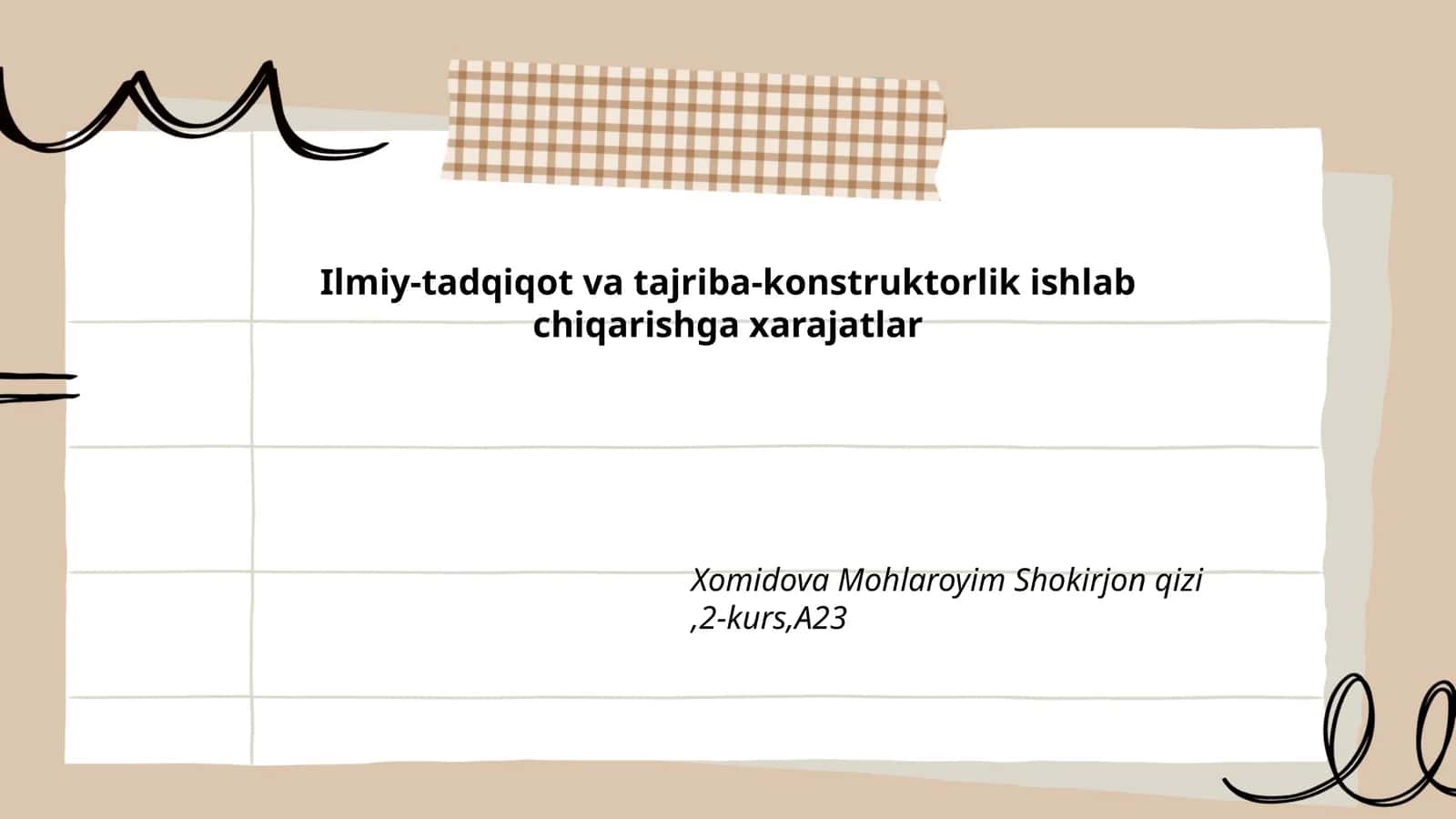 Ilmiy-tadqiqot va tajriba-konstruktorlik ishlab chiqarishga xarajatlar