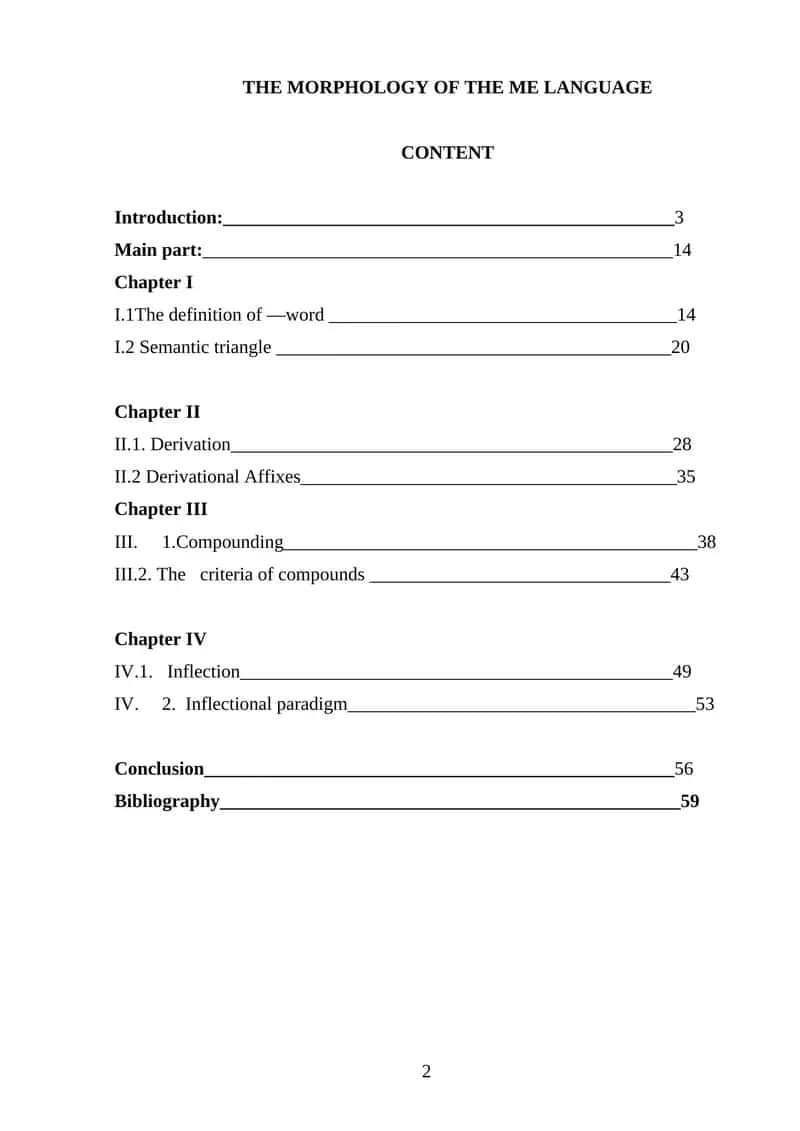 THE MORPHOLOGY OF THE ME LANGUAGE