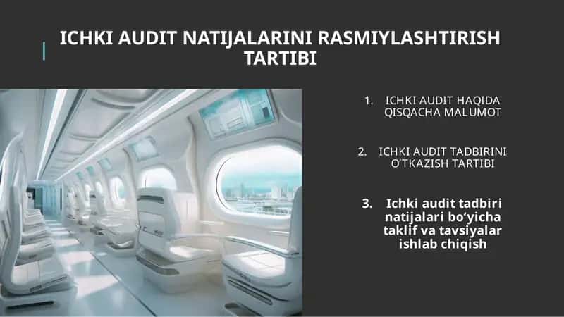 ICHKI AUDIT TADBIRINI O’TKAZISH TARTIBI