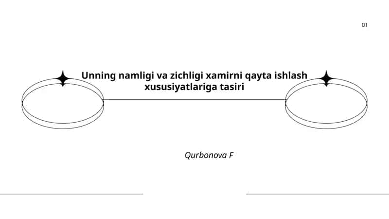 Unning namligi va zichligi xamirni qayta ishlash xususiyatlariga tasiri