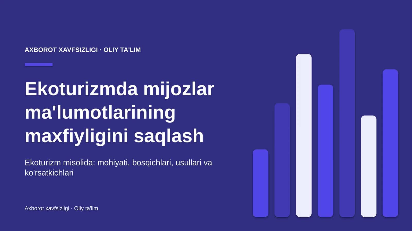 Ekoturizmda mijozlar ma'lumotlarining maxfiyligini saqlash