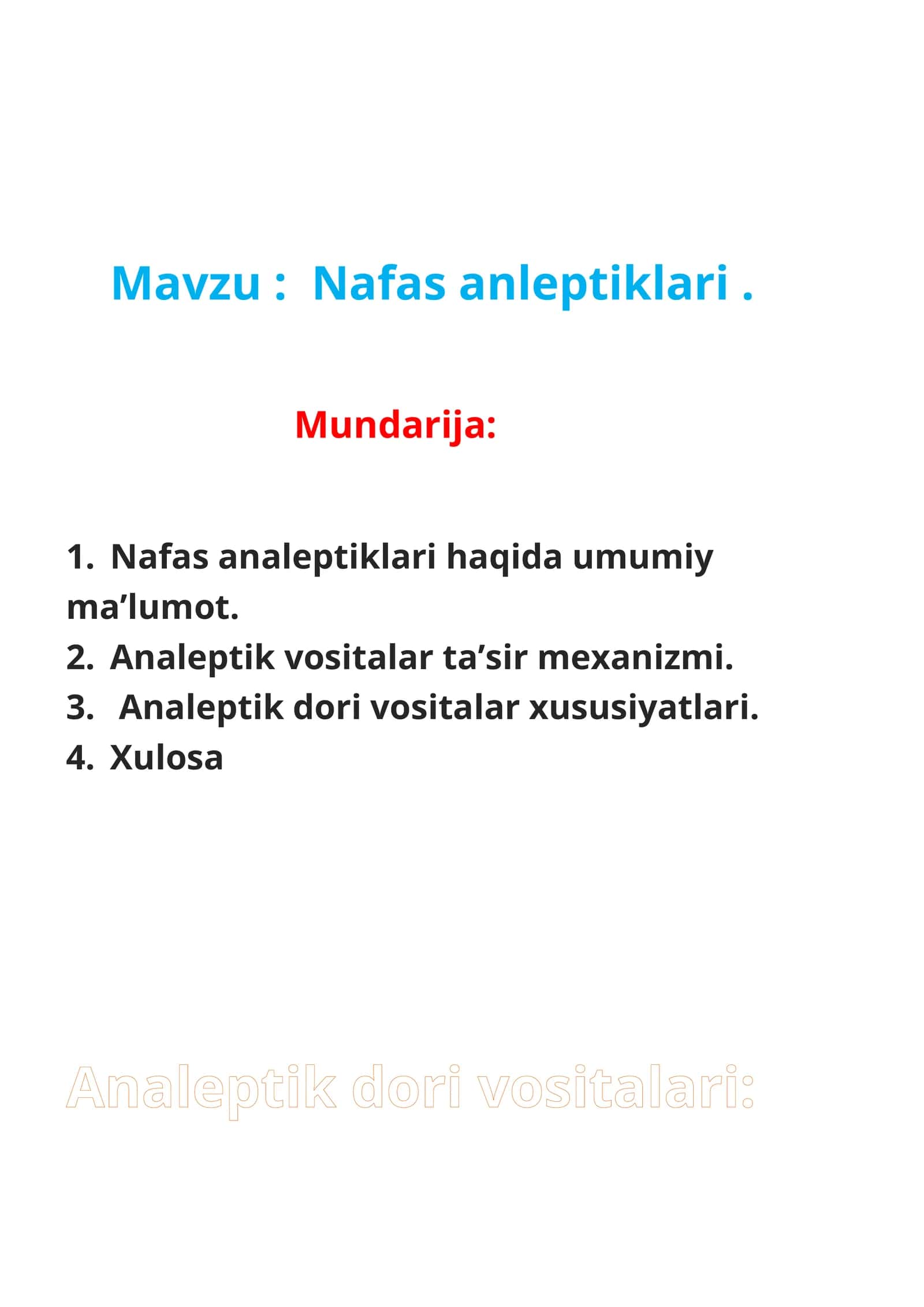 Nafas analeptiklari