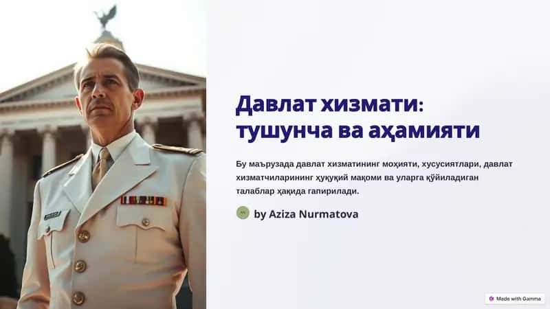 Давлат хизмати: тушунча ва аҳамияти