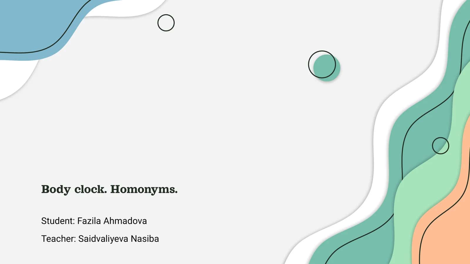 Body Clock and Homonyms