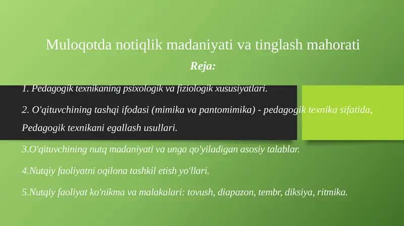 Muloqotdanotiqlikmadaniyativatinglashmahorati