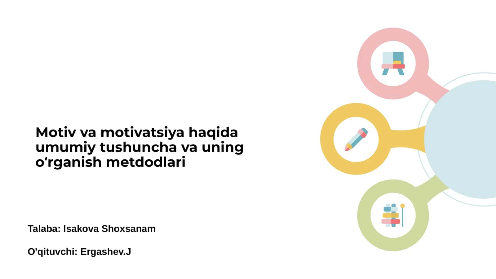 Motiv va motivatsiya haqida umumiy tushuncha va uning oʻrganish metdodlari
