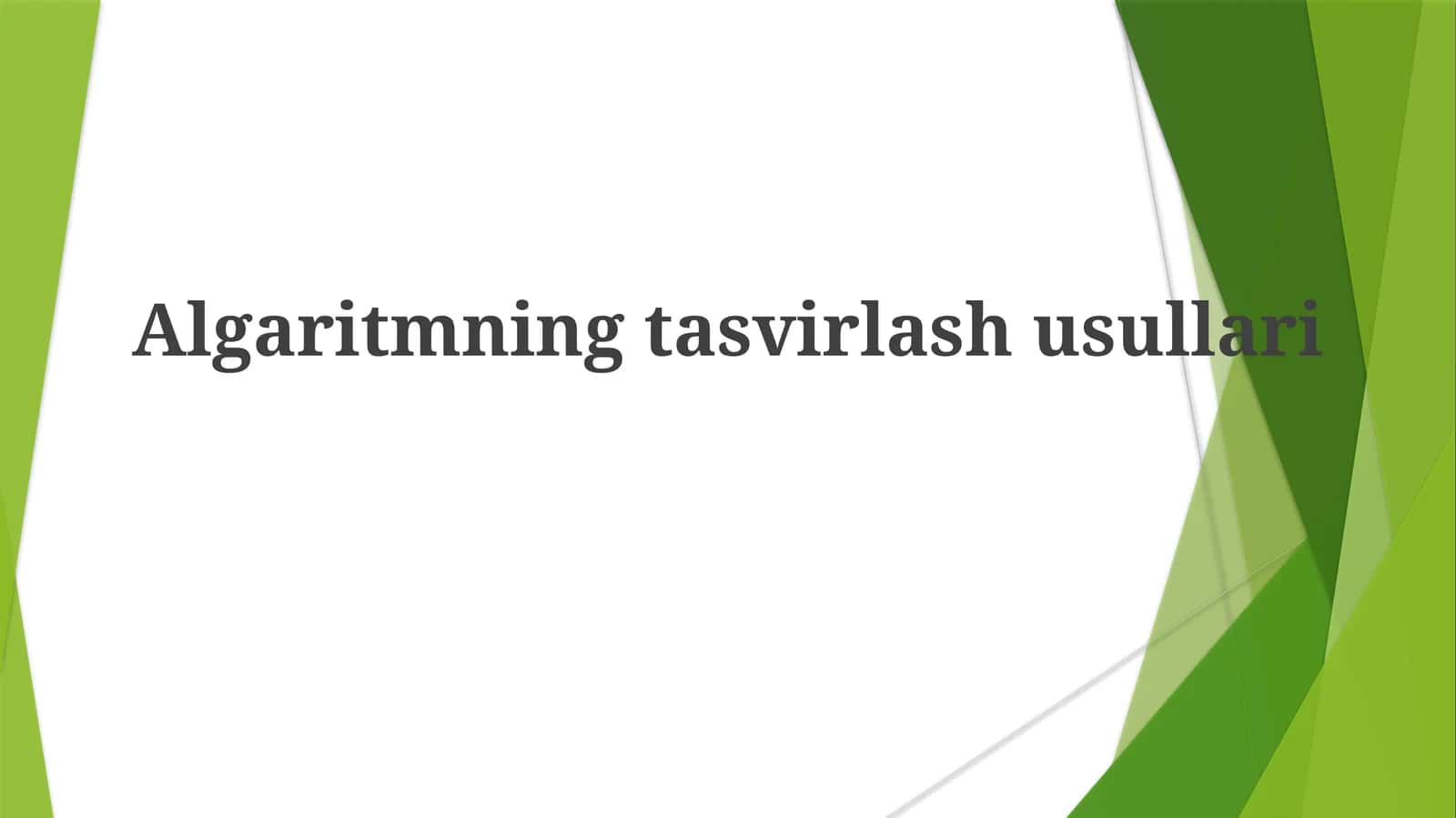 Algaritmningtasvirlashusullari