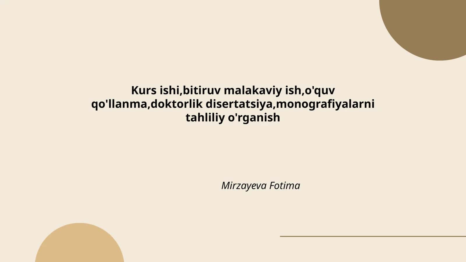 Kurs ishi yozish bosqichlari