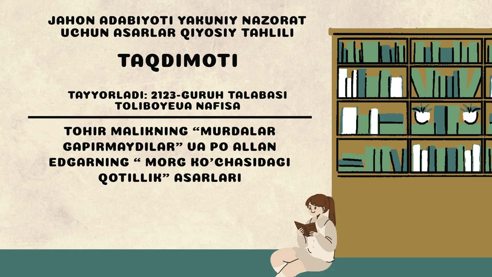 MURDALAR GAPIRMAYDILAR VA MORG KO’CHASIDAGI QOTILLIK