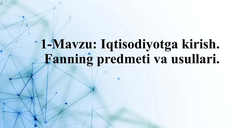 Iqtisodiyotga kirish