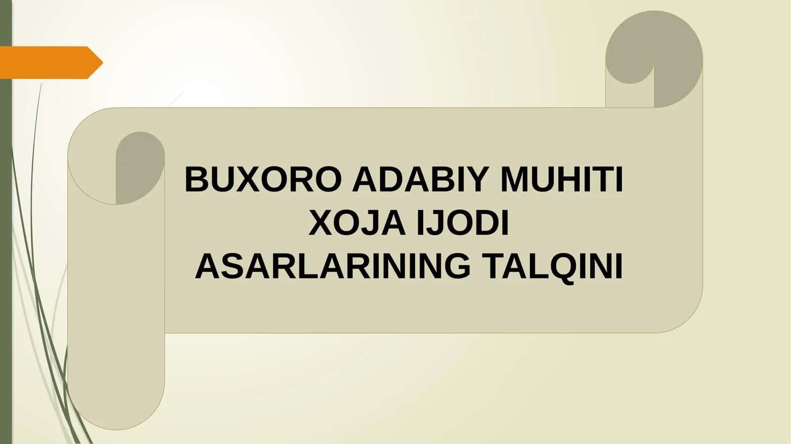 BUXORO ADABIYMUHITI
