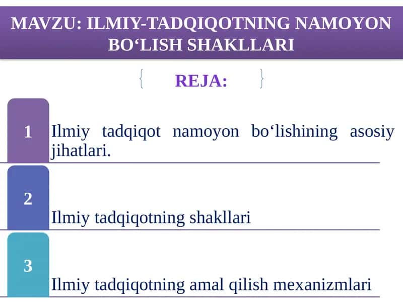 ILMIY-TADQIQOTNING NAMOYON BО‘LISH SHAKLLARI