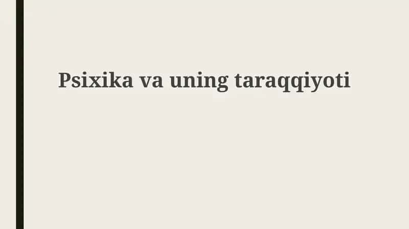 Psixikavauning taraqqiyoti