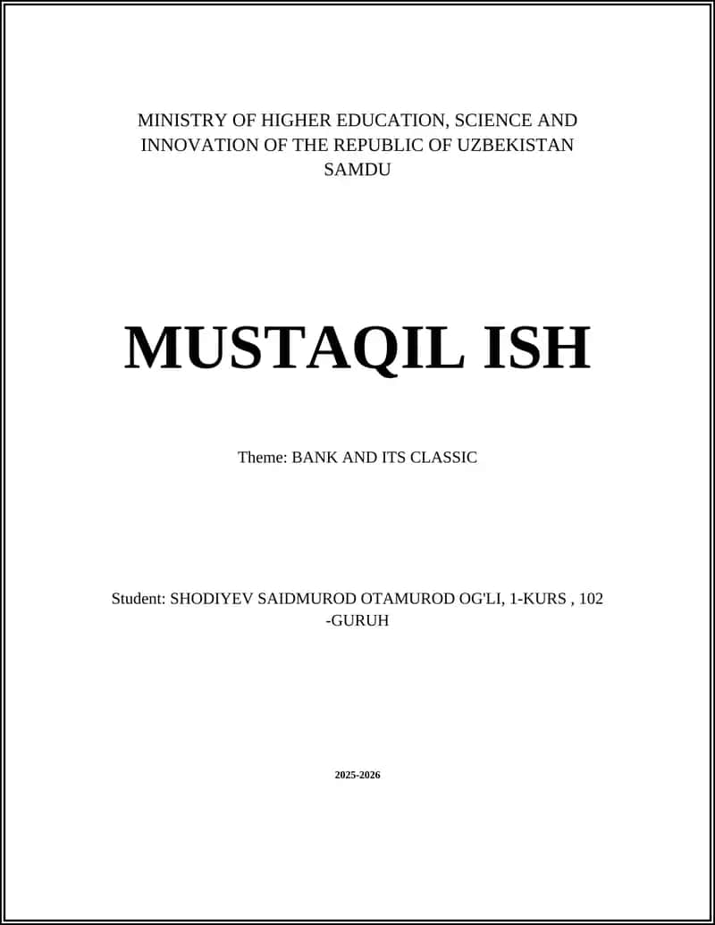MUSTAQIL ISH - Theme BANK AND ITS CLASSIC