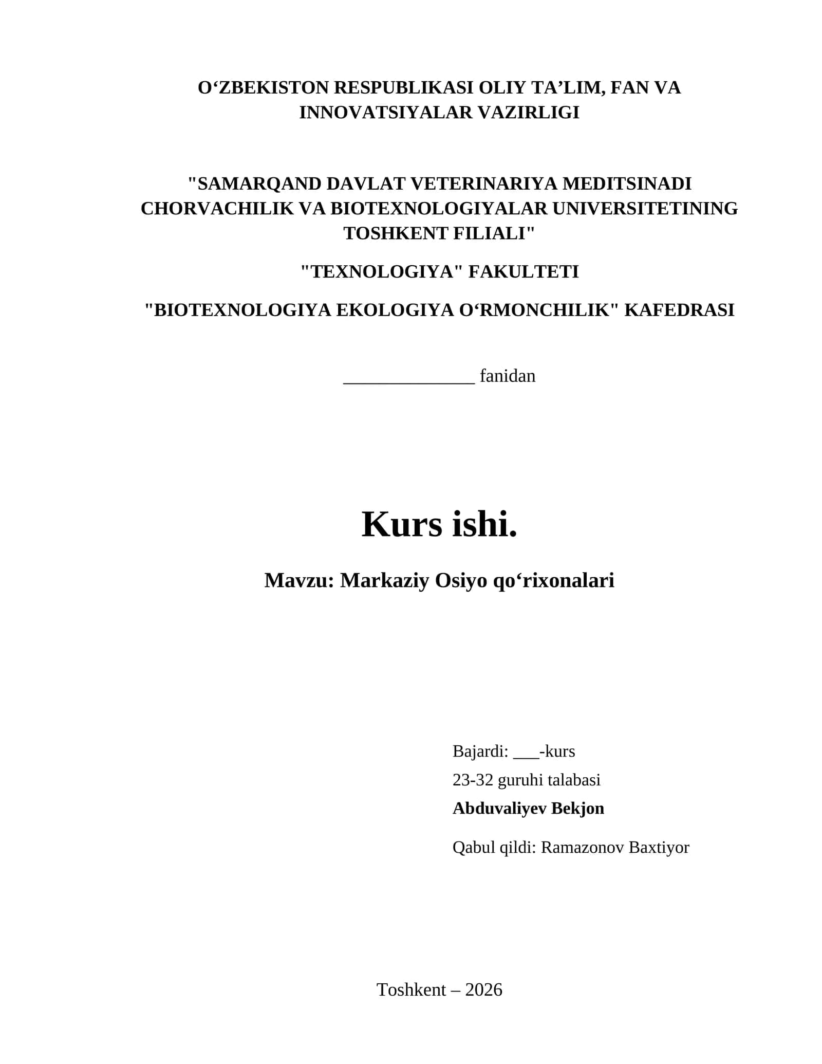 Markaziy Osiyo qoʻrixonalari