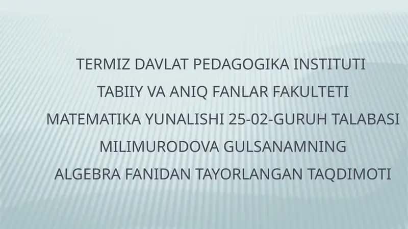 Matematika yunalishi