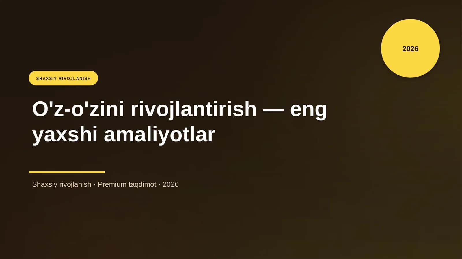 O'z-o'zini rivojlantirish