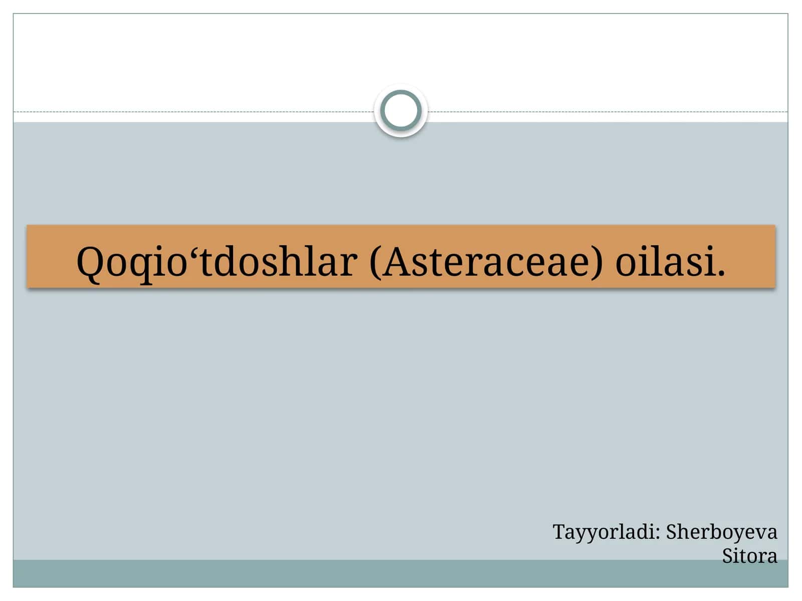 Qoqio‘tdoshlar (Asteraceae) oilasi