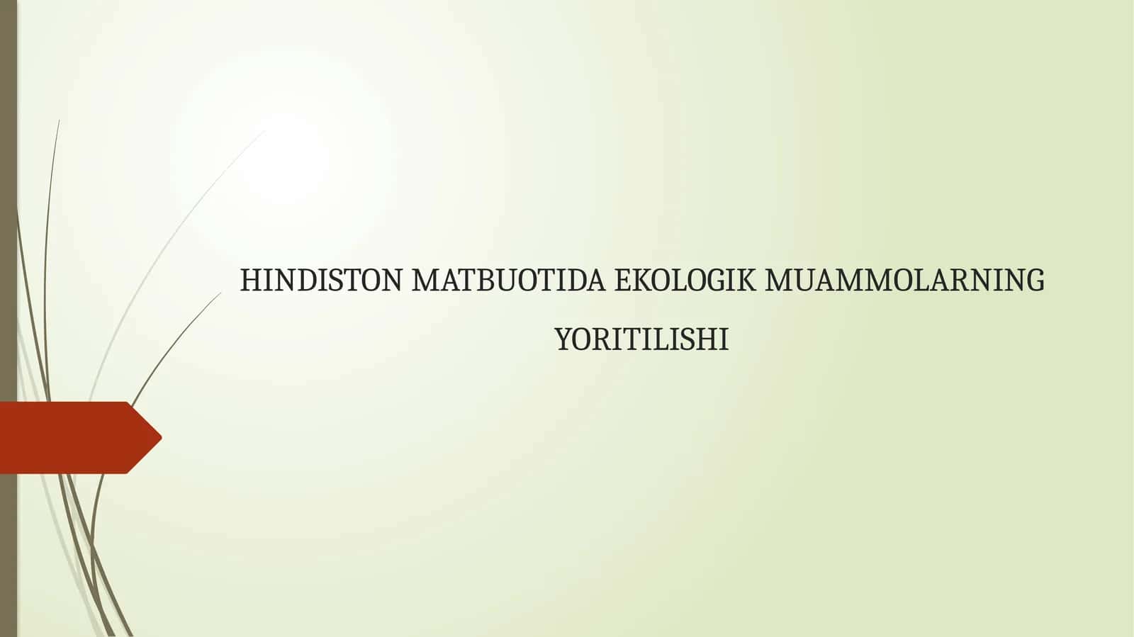 Hindiston Matbuatida Ekologik Muammolarning Yoritilishi