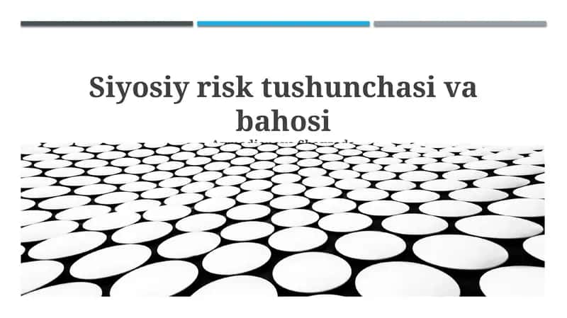 Siyosiy risk tushunchasi va bahosi