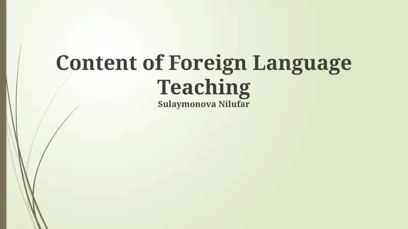 Content of Foreign Language Teaching